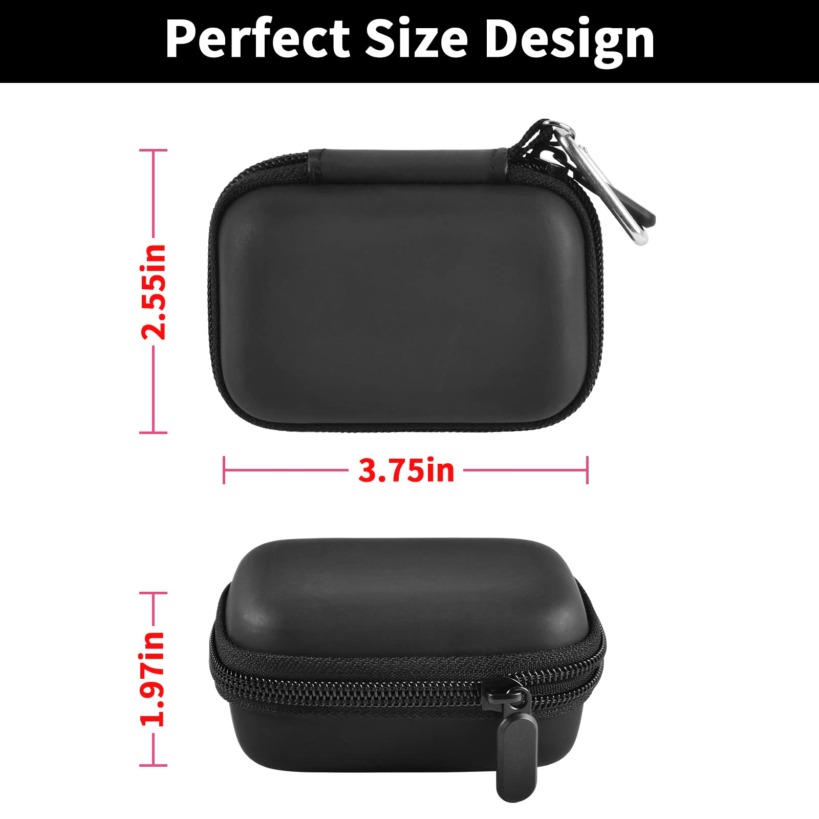 Portable Charger Case for Mini Power Bank, Hard Shell Travel Storage Bag with Cable Pocket