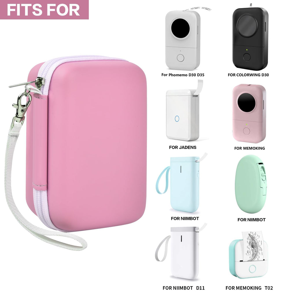 Label Maker Carrying Case Fits Phomemo, NIIMBOT and More– Protective EVA Bag with Mesh Pocket