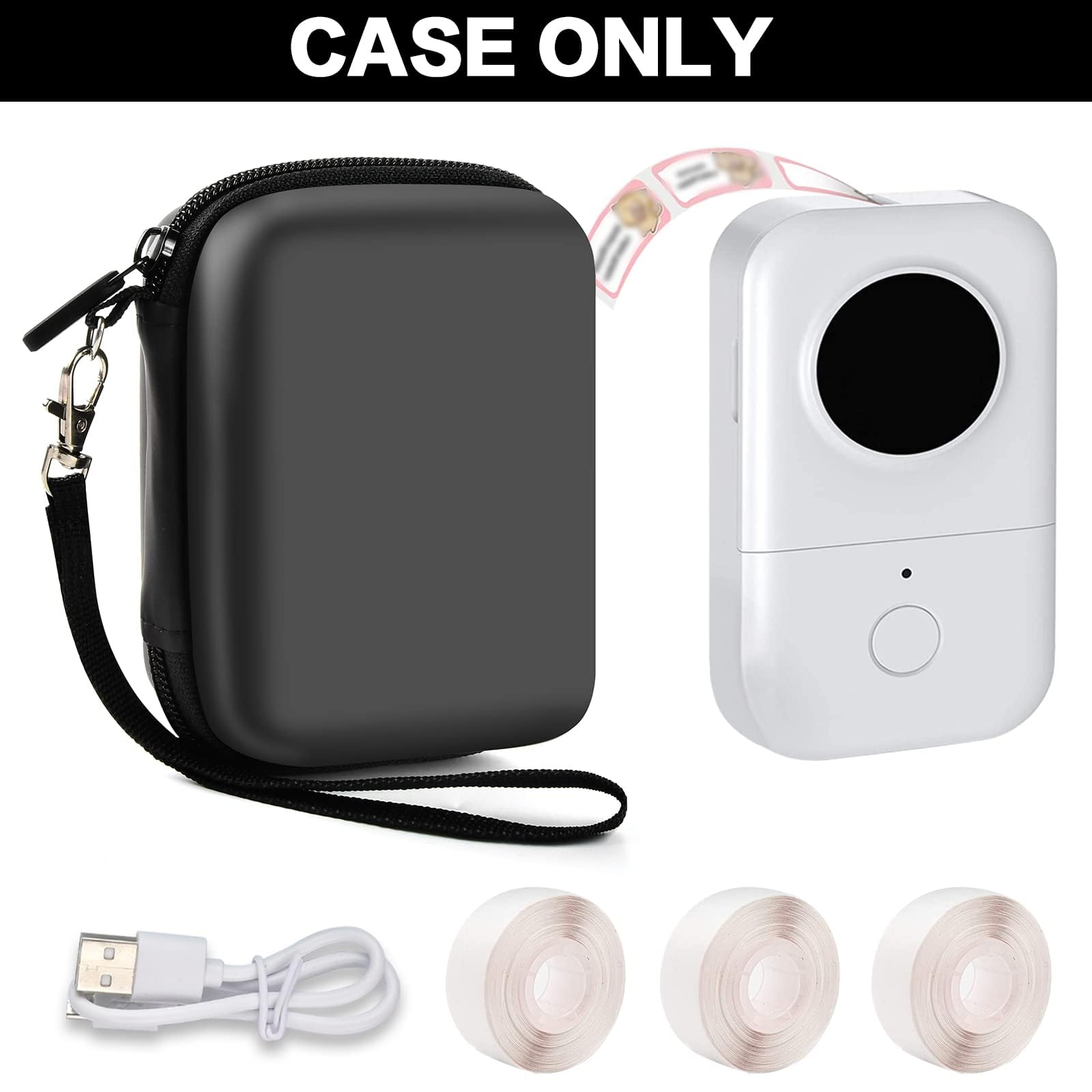 Label Maker Carrying Case Fits Phomemo, NIIMBOT and More– Protective EVA Bag with Mesh Pocket