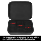 Ring Organizer Case with 42 Slots–Jewelry Display Box for Rings, Earrings and Cufflinks