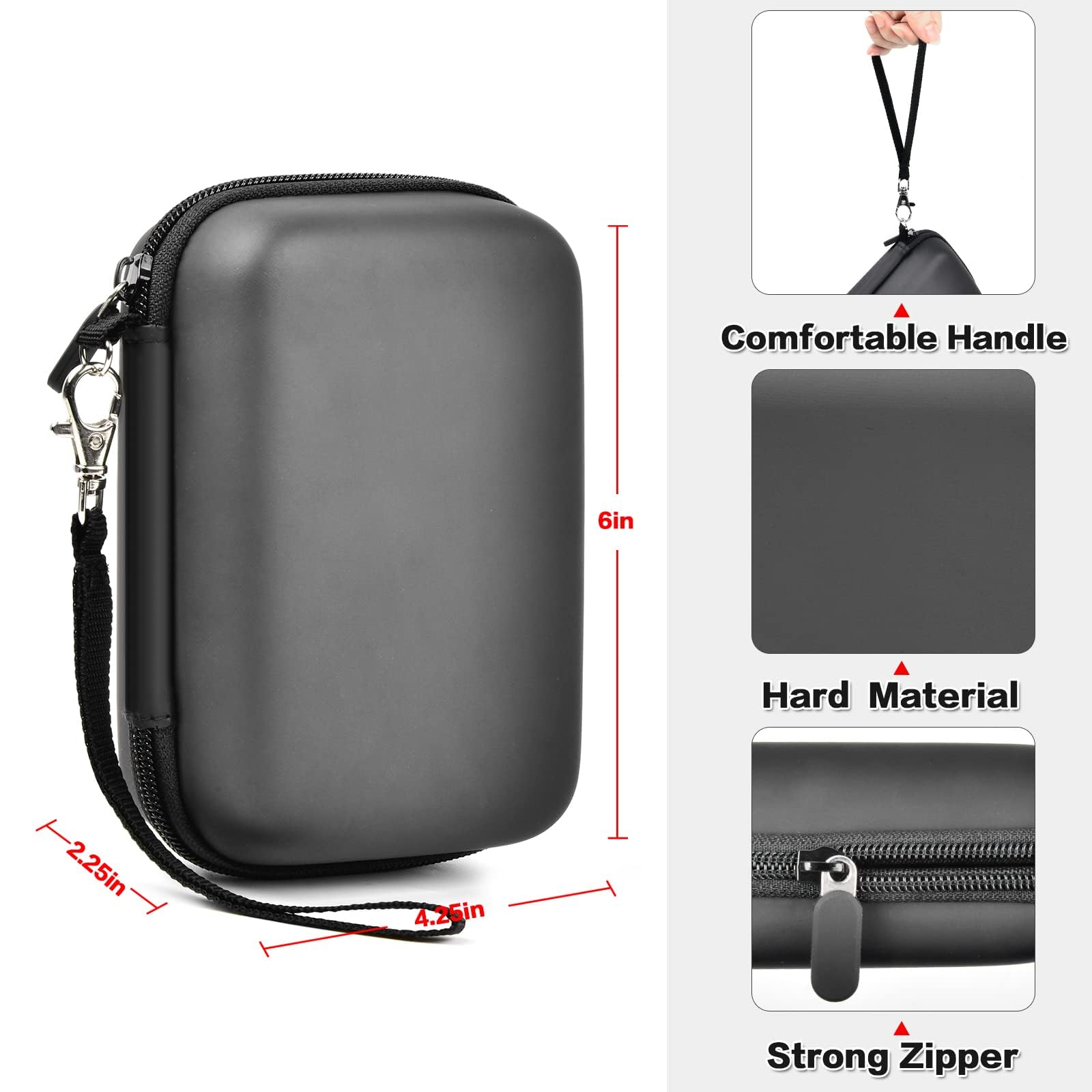 Label Maker Carrying Case Fits Phomemo, NIIMBOT and More– Protective EVA Bag with Mesh Pocket