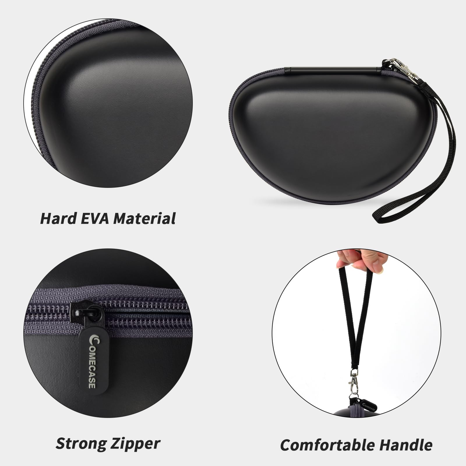 Shockproof Foldable Headphone Travel Case with Mesh Pocket – Compatible with Solo and Studio