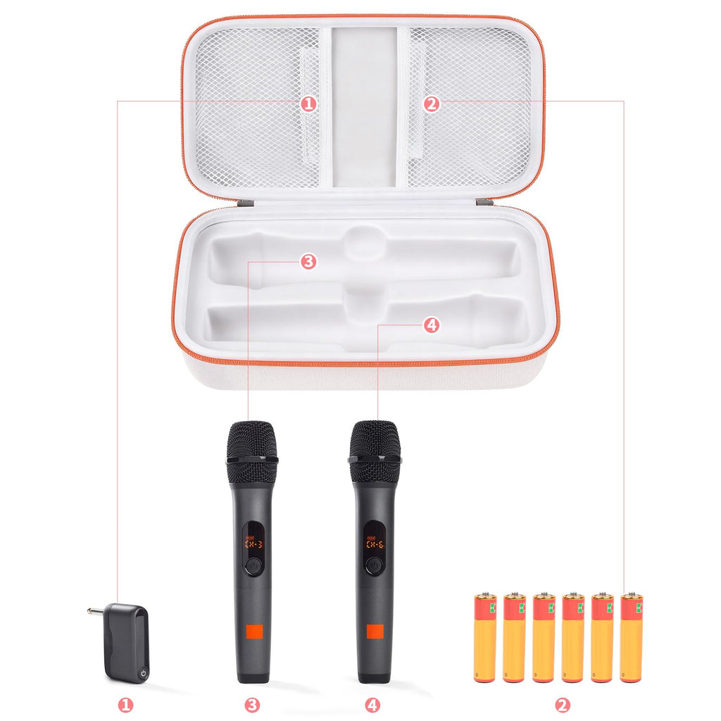 JBL Wireless Microphone Case – Shockproof Hard Shell Travel Bag For Dual Mics and Accessories