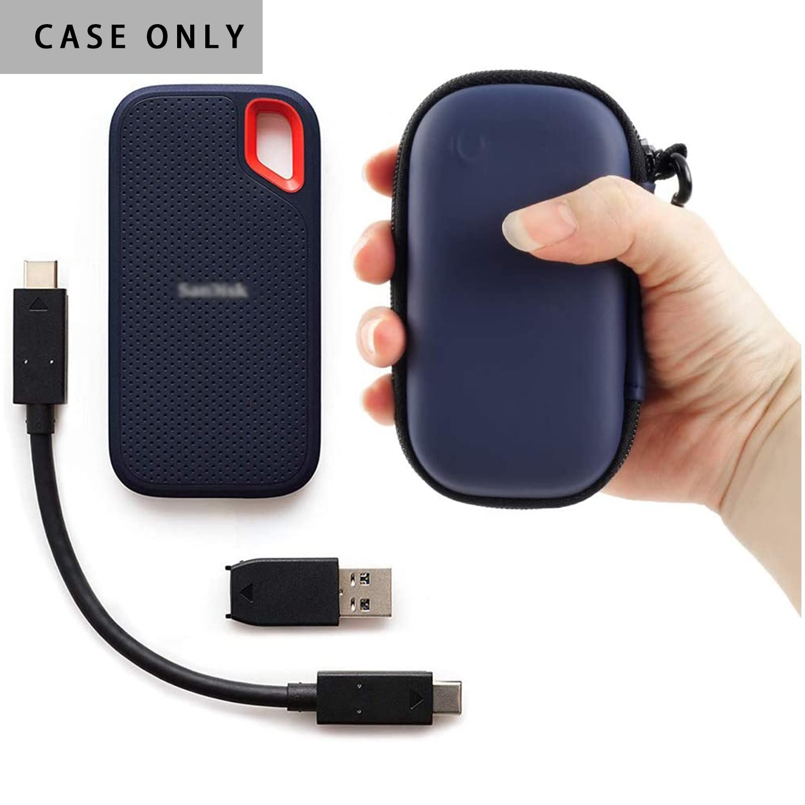 Portable SSD Case for SanDisk Extreme And Extreme PRO, Hard Shell Travel Storage  with SD Card Holder