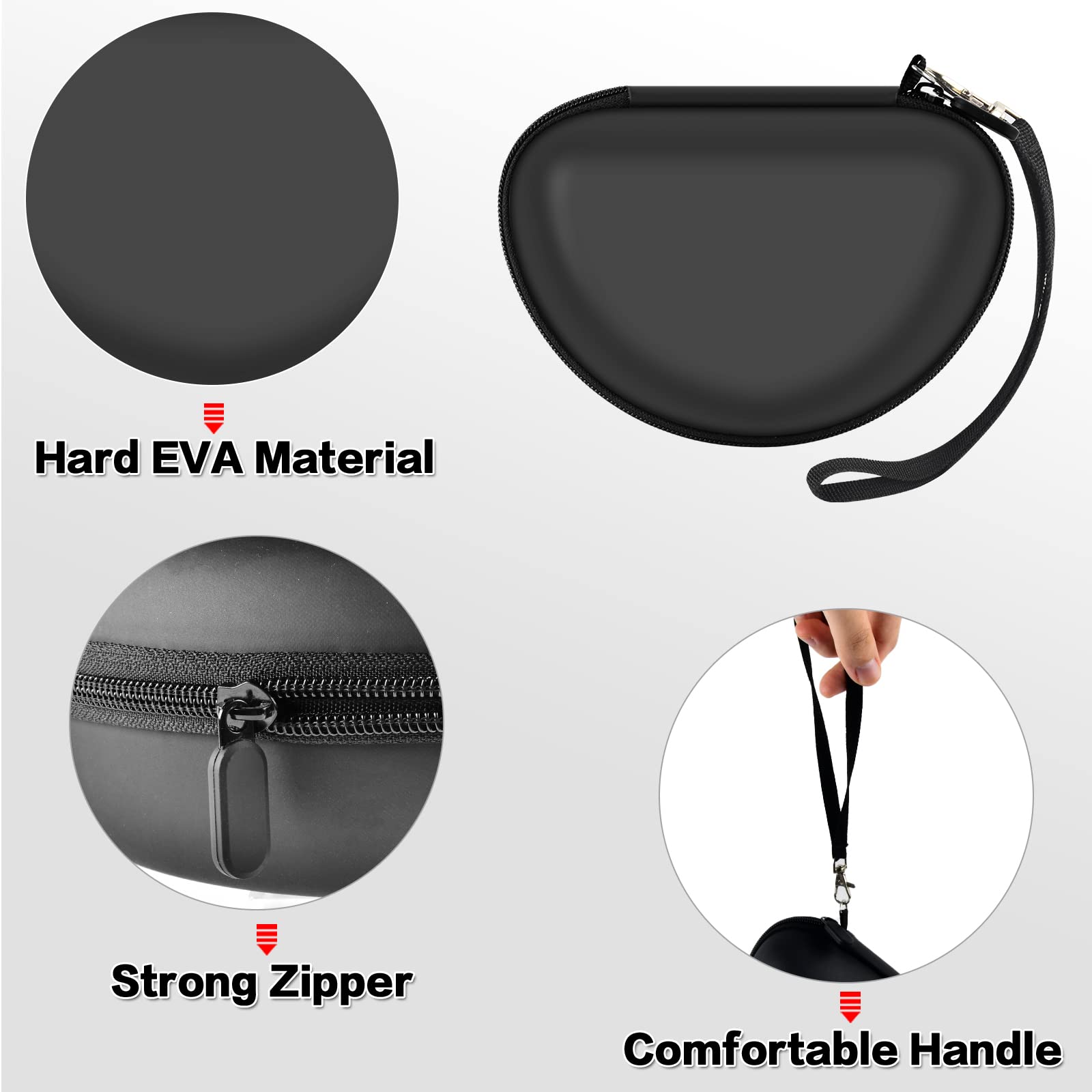 Shockproof Foldable Headphone Travel Case with Mesh Pocket – Compatible with Solo and Studio
