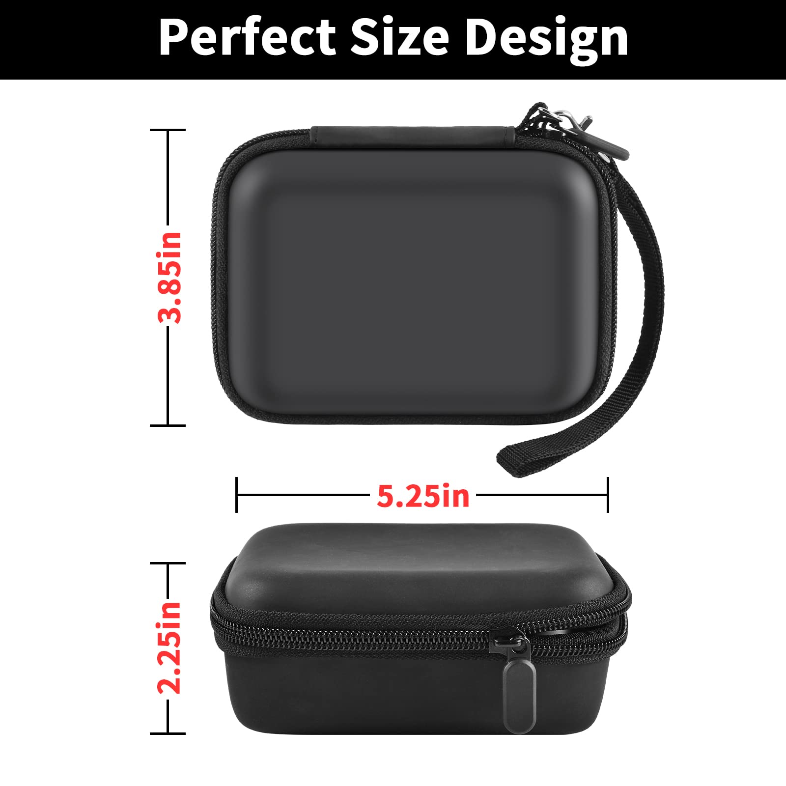 Portable Charger Case for Mini Power Bank, Hard Shell Travel Storage Bag with Cable Pocket