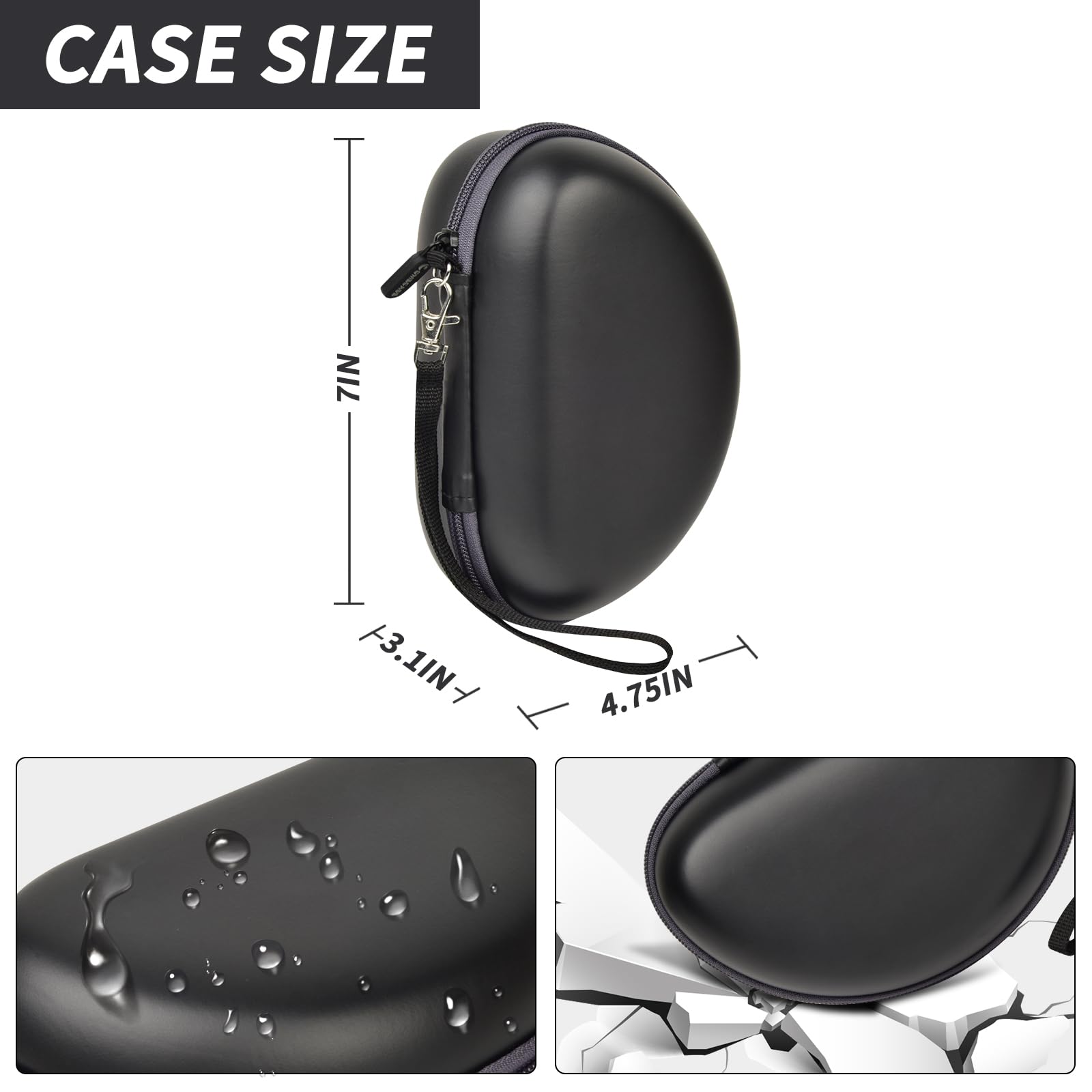 Shockproof Foldable Headphone Travel Case with Mesh Pocket – Compatible with Solo and Studio