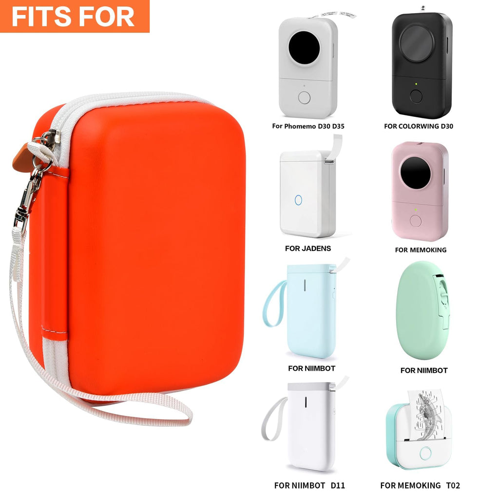 Label Maker Carrying Case Fits Phomemo, NIIMBOT and More– Protective EVA Bag with Mesh Pocket
