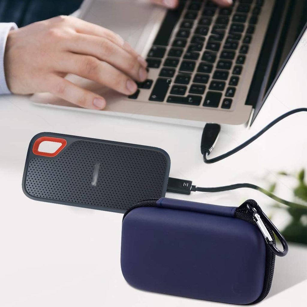 Portable SSD Case for SanDisk Extreme And Extreme PRO, Hard Shell Travel Storage  with SD Card Holder