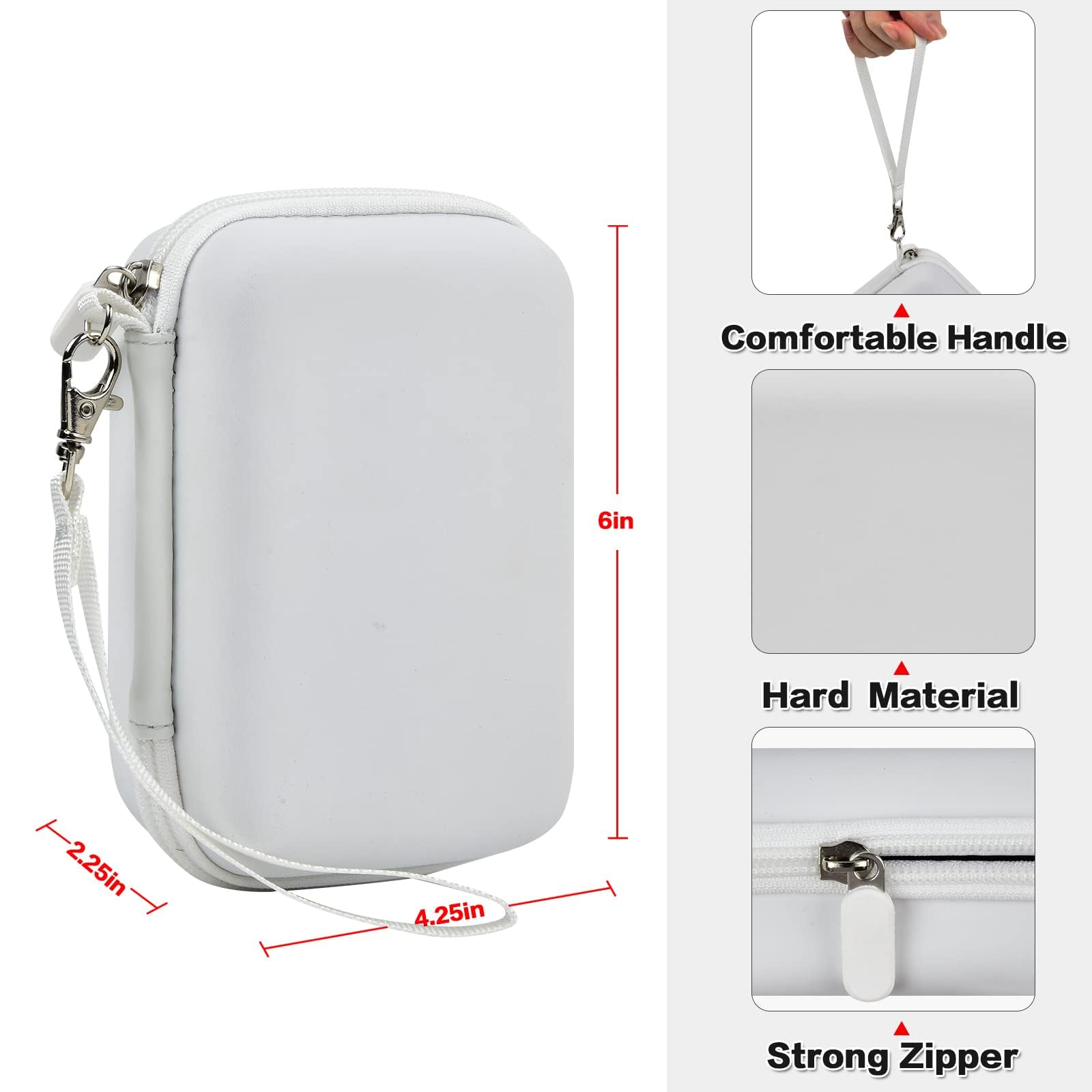 Label Maker Carrying Case Fits Phomemo, NIIMBOT and More– Protective EVA Bag with Mesh Pocket