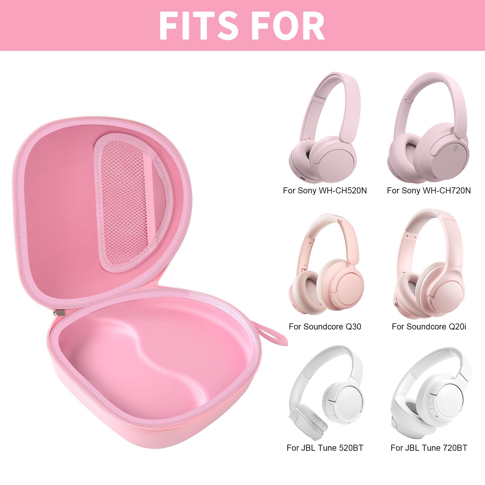 Headphone Carrying Case for Sony WH-CH720N and JBL Tune 720BT Wireless Headphones