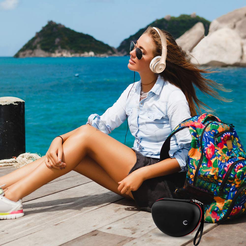Shockproof Foldable Headphone Travel Case with Mesh Pocket – Compatible with Solo and Studio