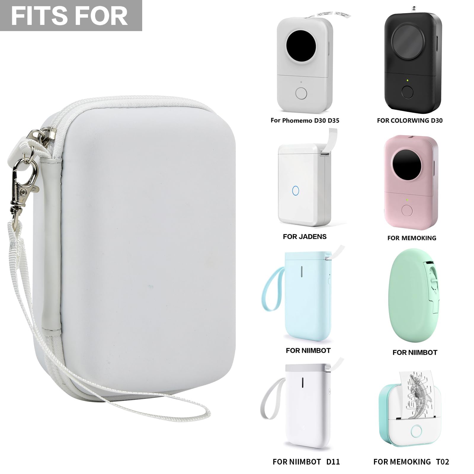 Label Maker Carrying Case Fits Phomemo, NIIMBOT and More– Protective EVA Bag with Mesh Pocket