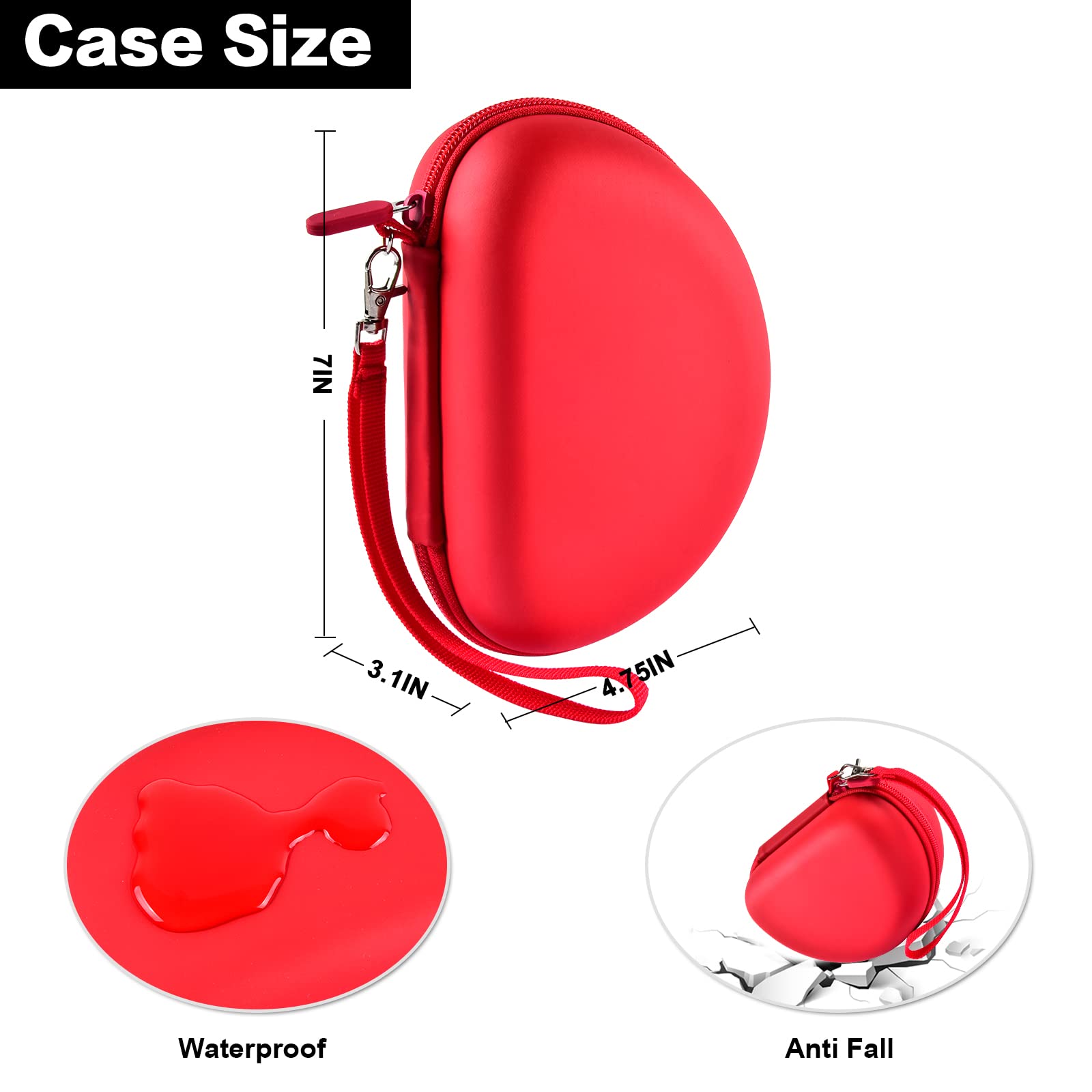 Shockproof Foldable Headphone Travel Case with Mesh Pocket – Compatible with Solo and Studio