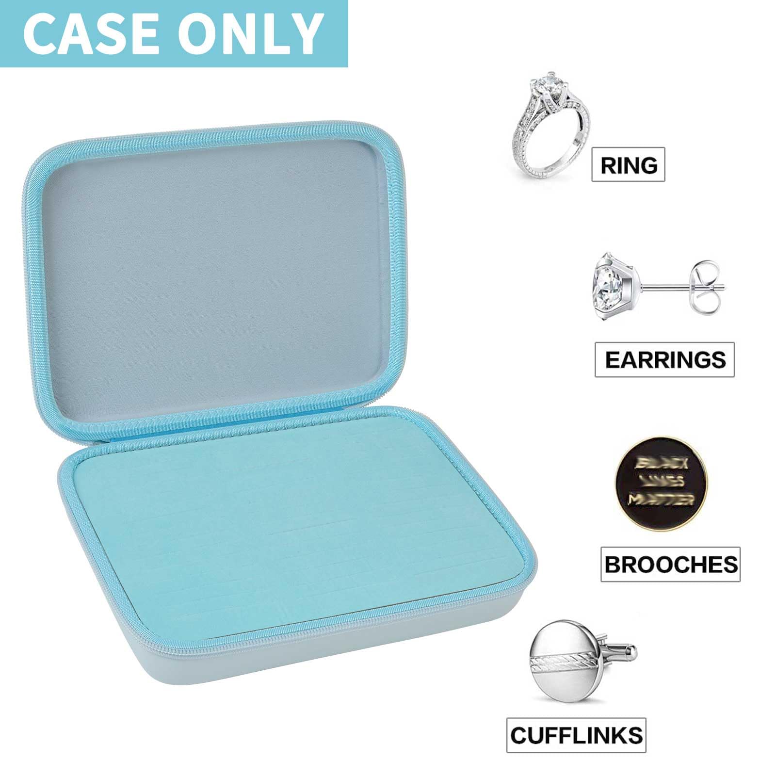 Ring Organizer Case with 42 Slots–Jewelry Display Box for Rings, Earrings and Cufflinks