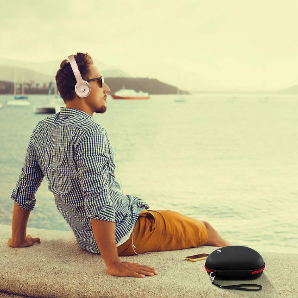 Shockproof Foldable Headphone Travel Case with Mesh Pocket – Compatible with Solo and Studio