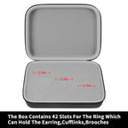 Ring Organizer Case with 42 Slots–Jewelry Display Box for Rings, Earrings and Cufflinks