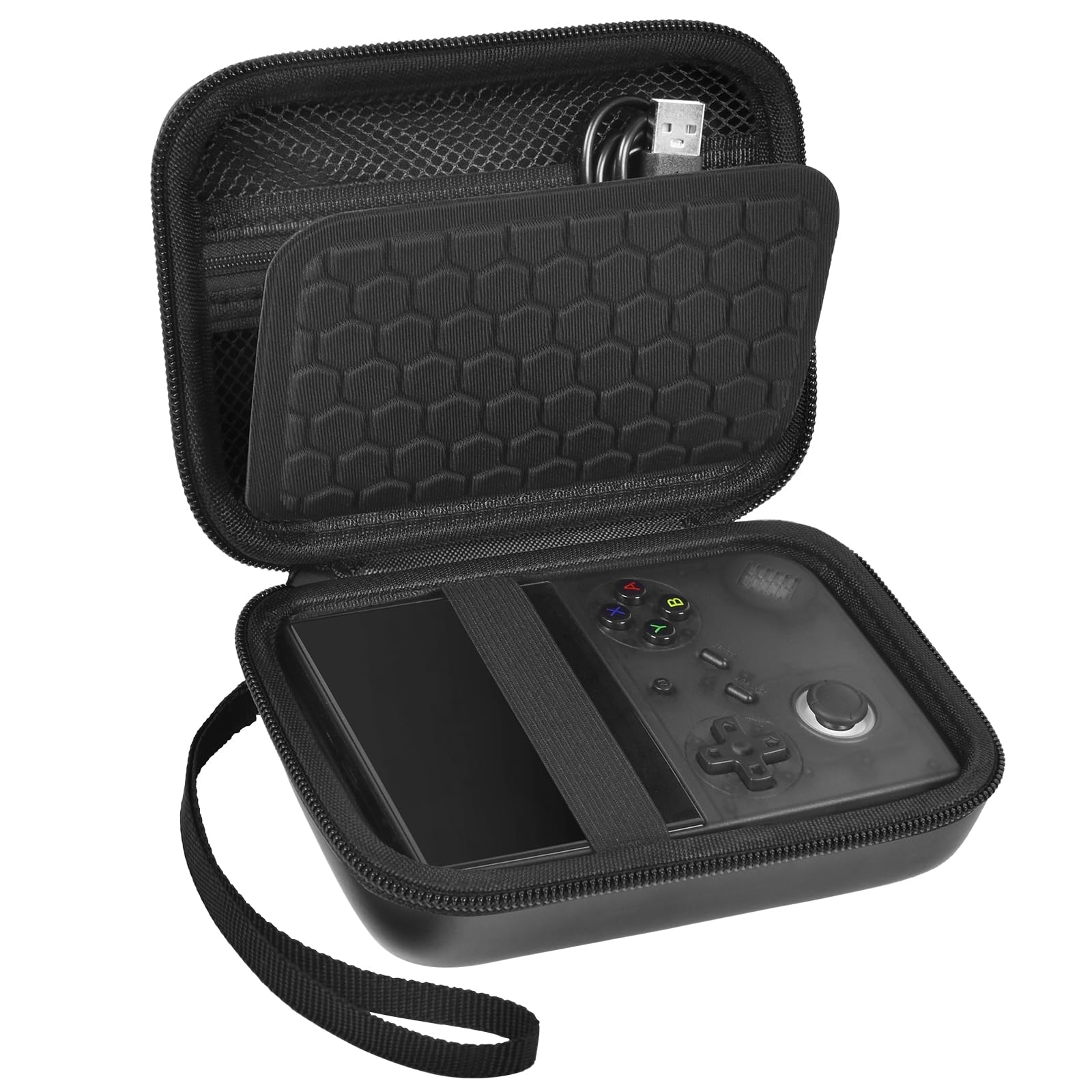 Retro Handheld Console Carrying Case for R36S / RG353V / RG353VS – Shockproof Travel Storage Bag