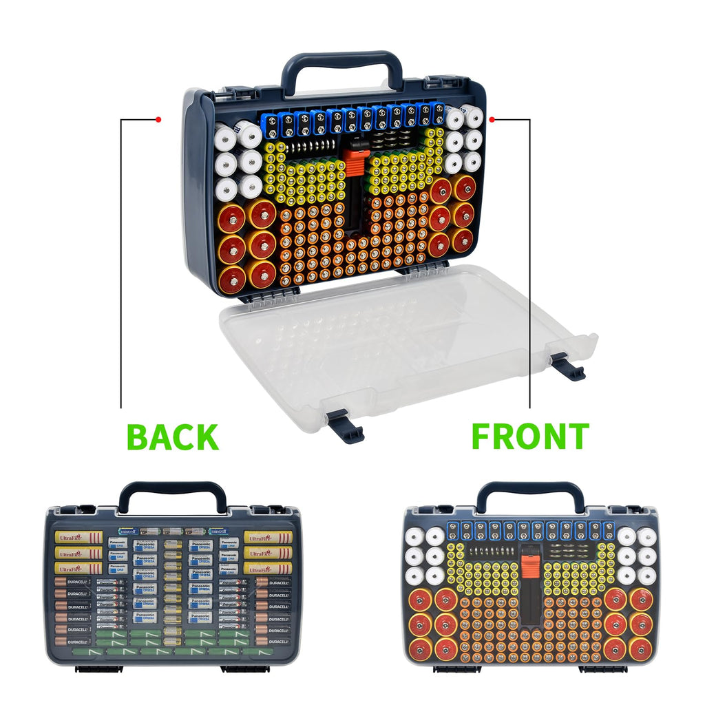 269 Slot Battery Organizer Case with Tester – Heavy Duty Storage Box for AA, AAA, 9V and More