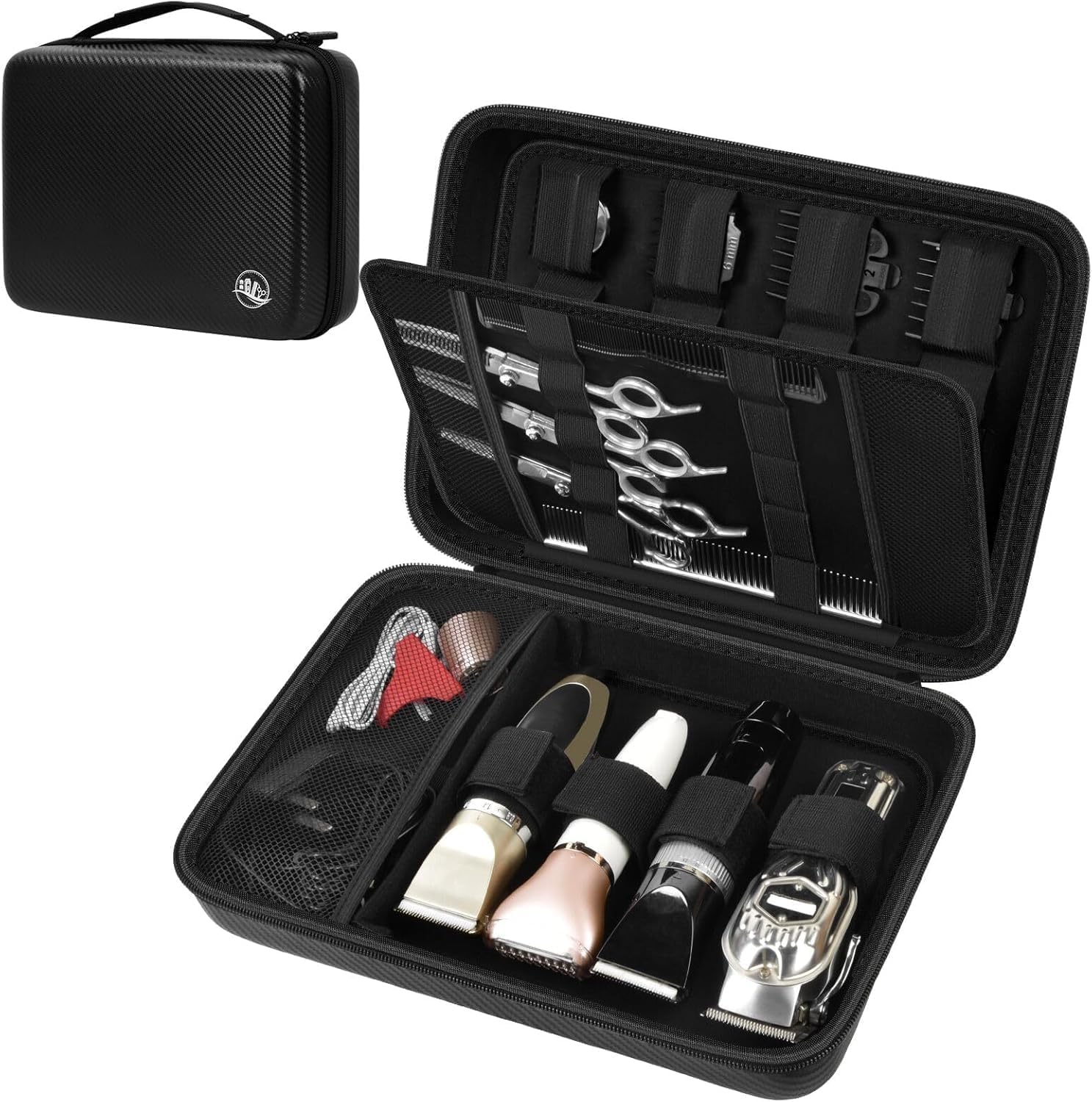 Professional Hair Clipper Travel Case – Portable Barber Organizer for Clippers, Guards and Grooming Tools