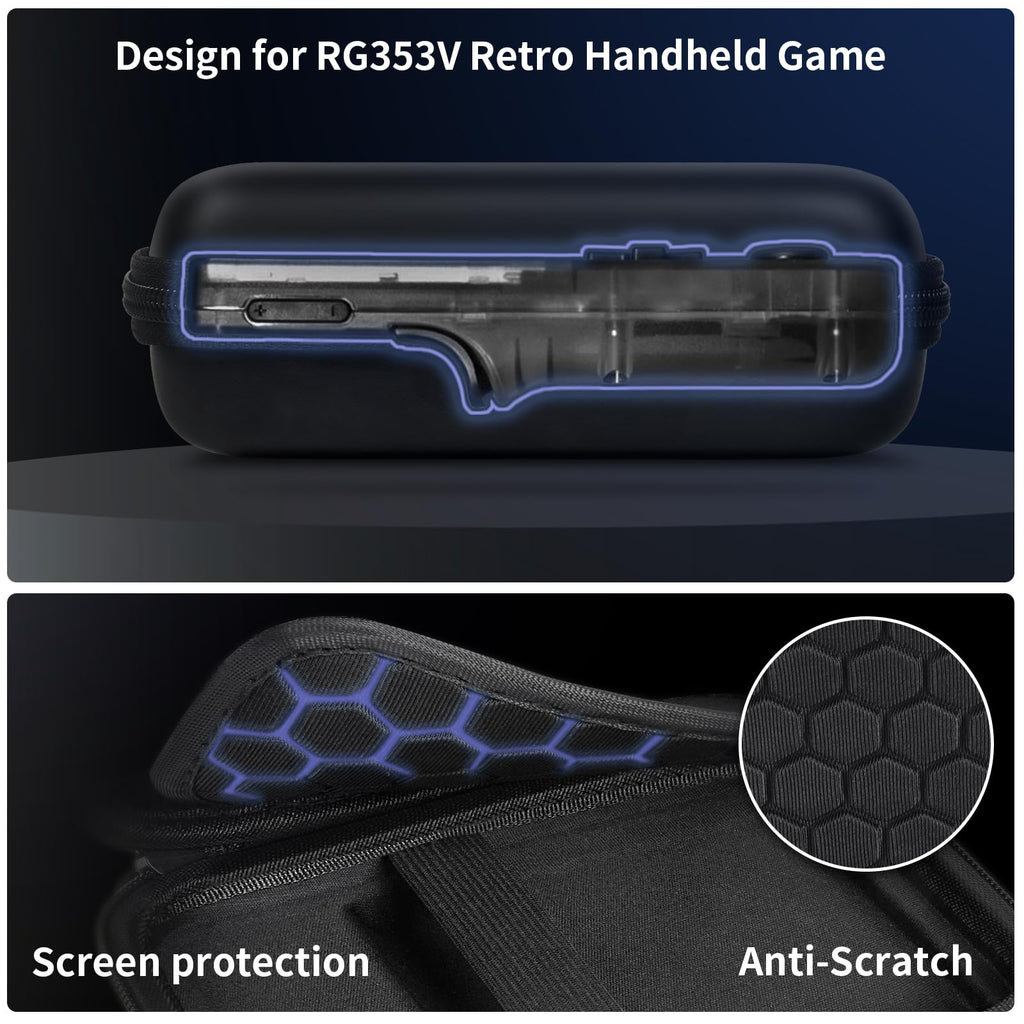 Retro Handheld Console Carrying Case for R36S / RG353V / RG353VS – Shockproof Travel Storage Bag