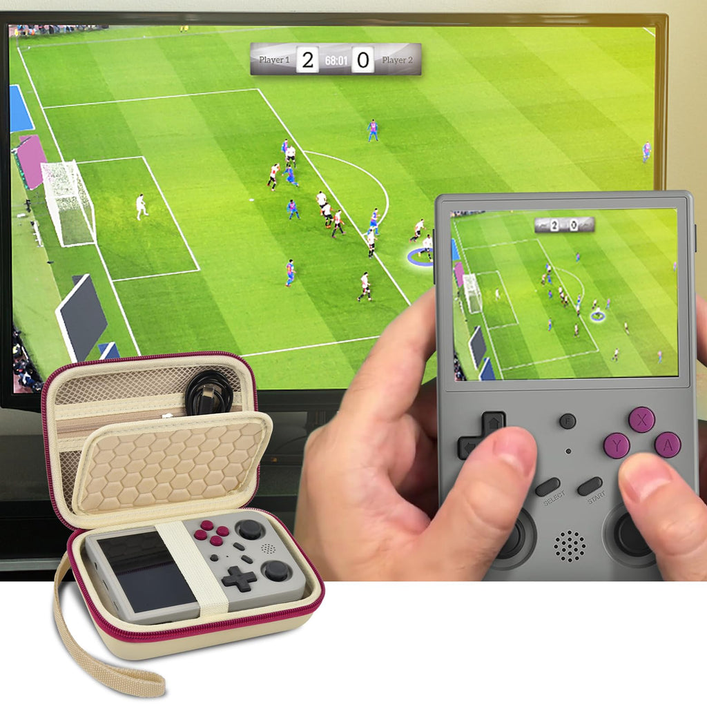 Retro Handheld Console Carrying Case for R36S / RG353V / RG353VS – Shockproof Travel Storage Bag