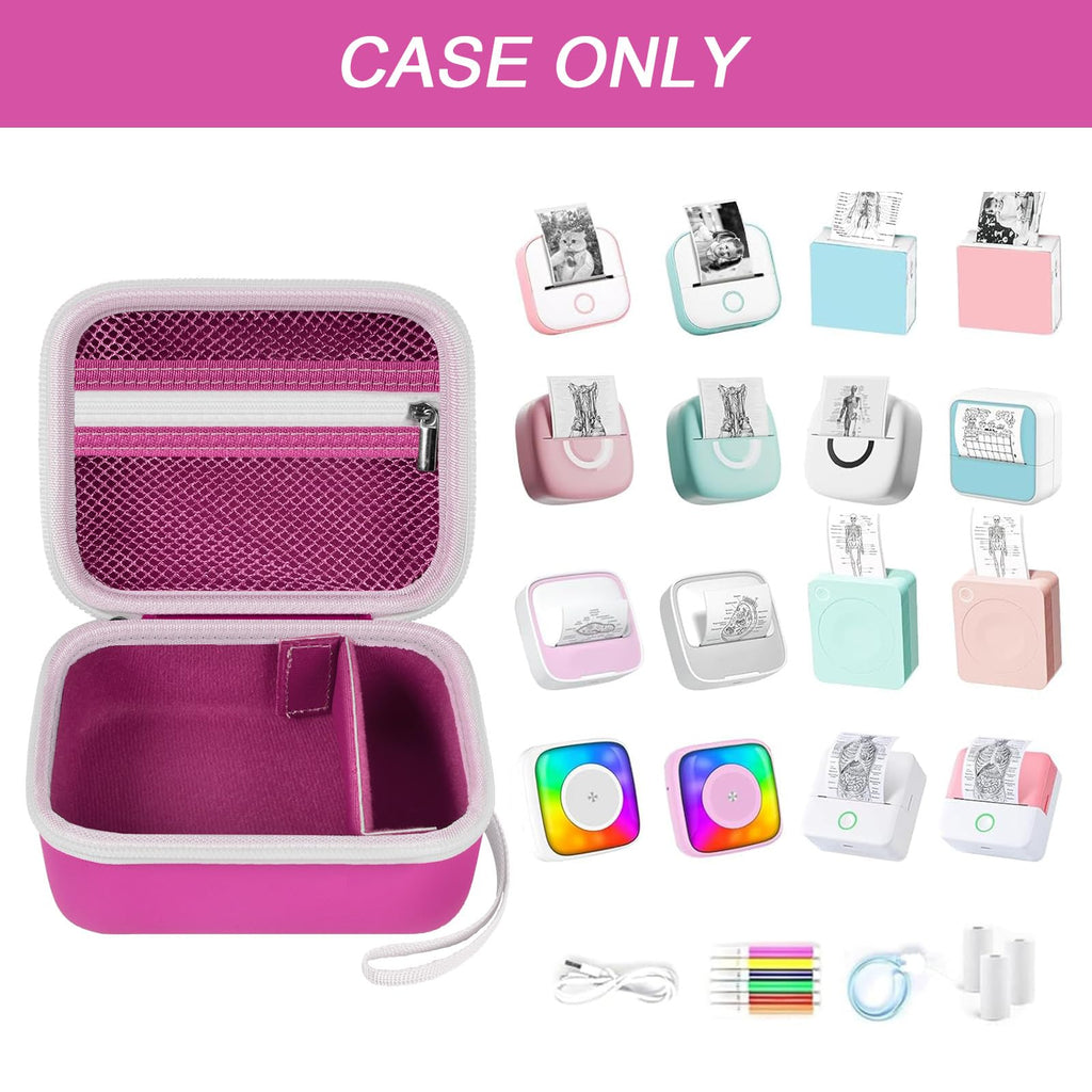 Label Maker Case for Memoking T02 and Phomemo M02 Mini Printer Storage