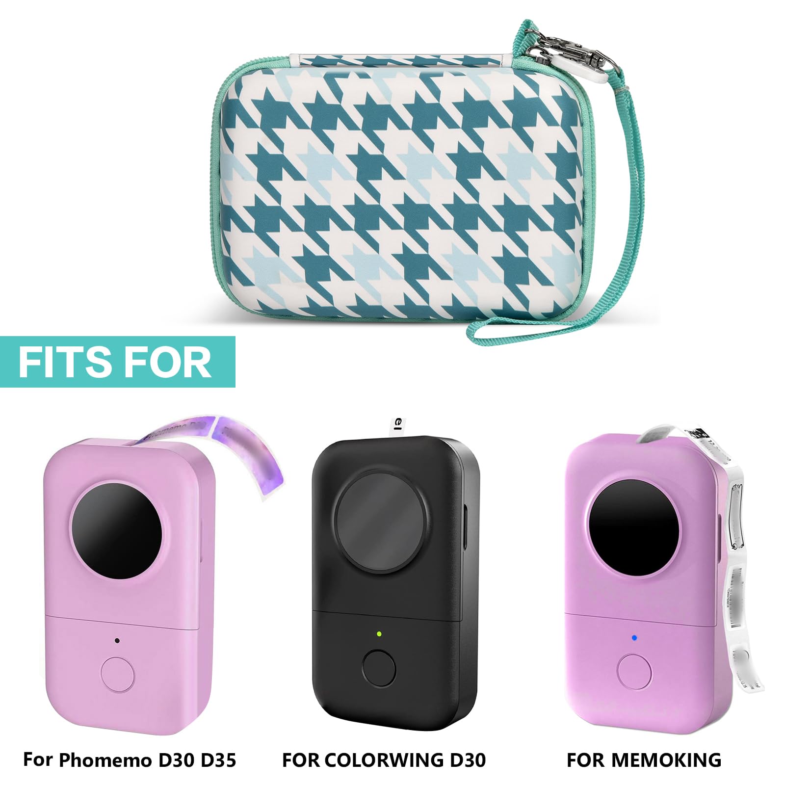 Label Maker Carrying Case Fits Phomemo, NIIMBOT and More– Protective EVA Bag with Mesh Pocket