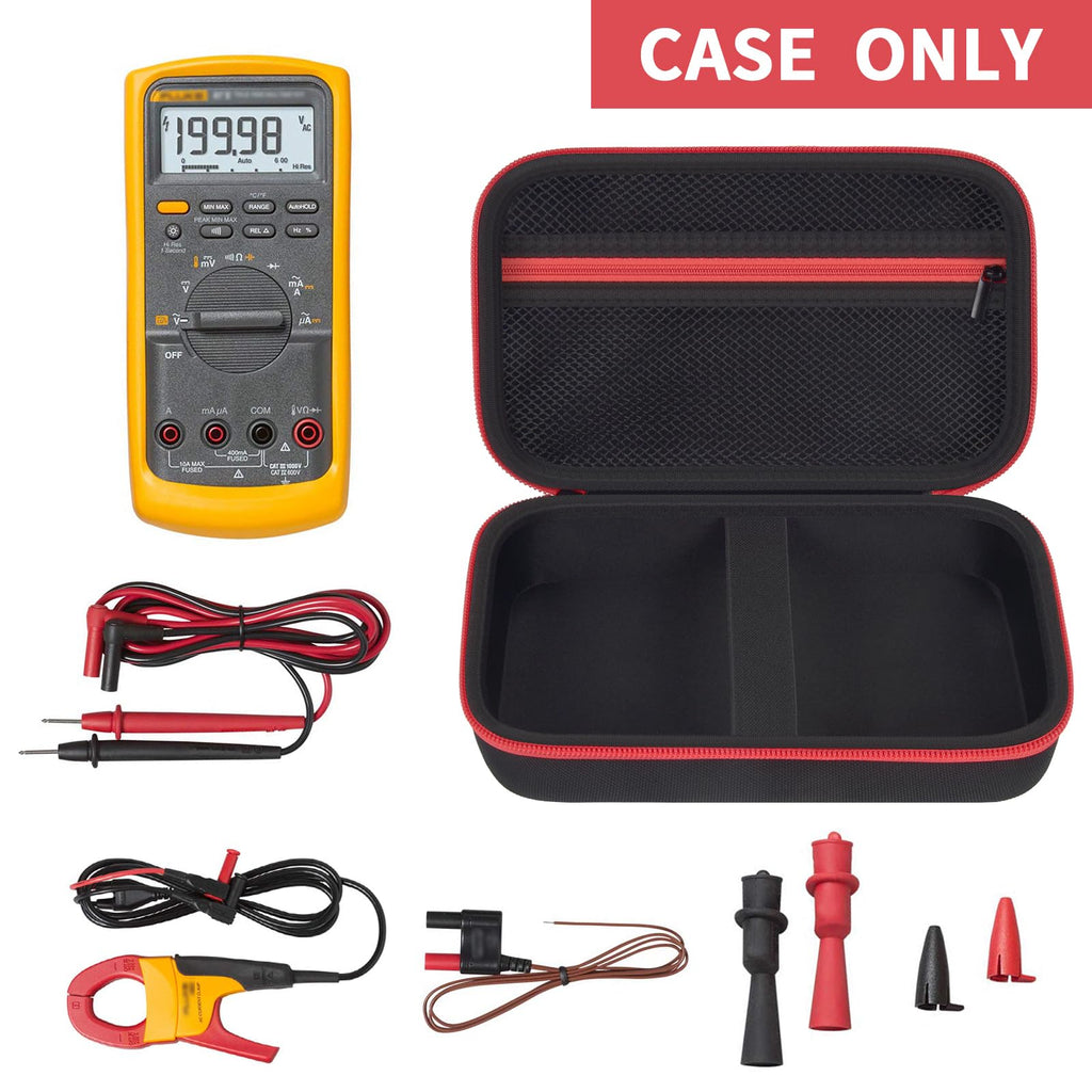 Hard Carrying Case for Fluke Digital Multimeter – Protective Travel Organizer for Meter and Test Leads