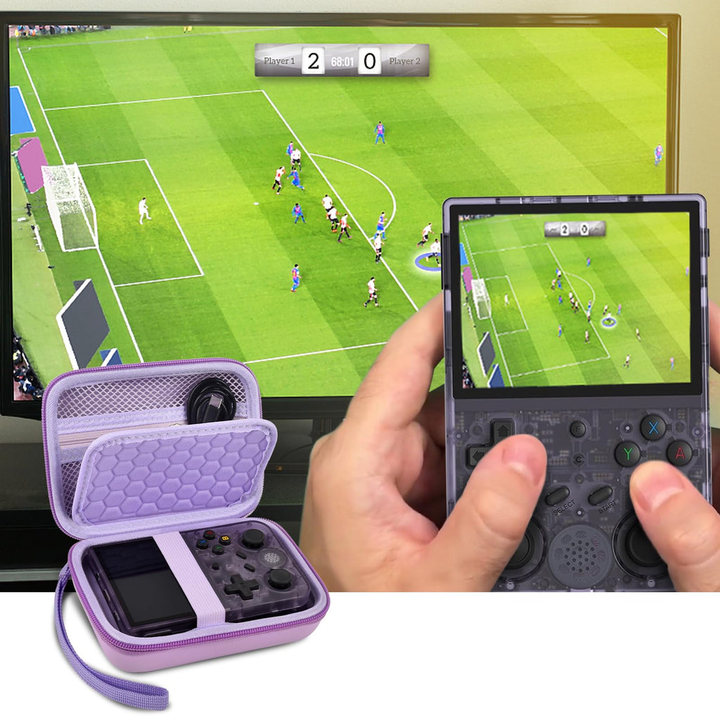 Retro Handheld Console Carrying Case for R36S / RG353V / RG353VS – Shockproof Travel Storage Bag