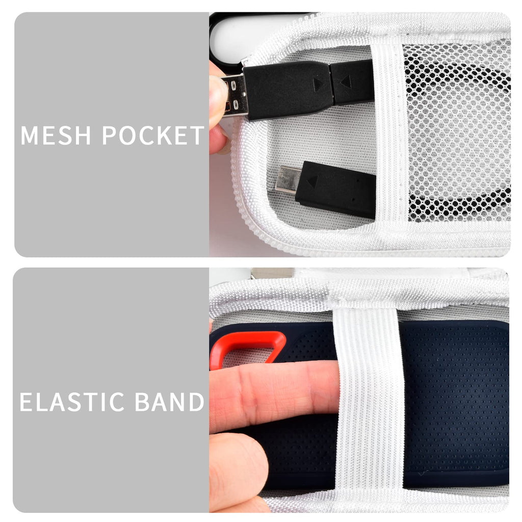 Portable SSD Case for SanDisk Extreme And Extreme PRO, Hard Shell Travel Storage  with SD Card Holder