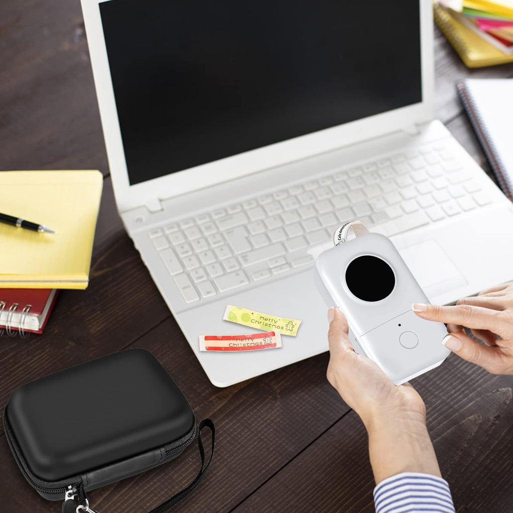 Label Maker Carrying Case Fits Phomemo, NIIMBOT and More– Protective EVA Bag with Mesh Pocket