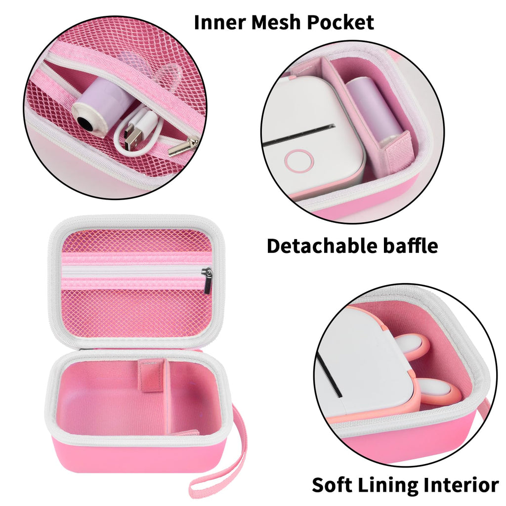 Label Maker Case for Memoking T02 and Phomemo M02 Mini Printer Storage