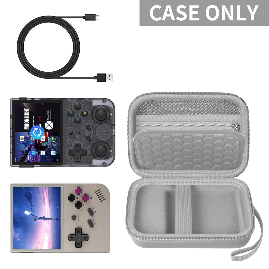 Retro Handheld Console Carrying Case for R36S / RG353V / RG353VS – Shockproof Travel Storage Bag