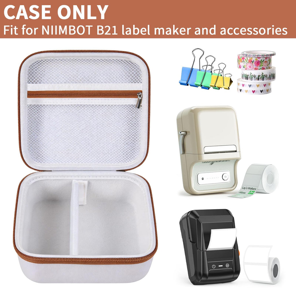 Travel Case for NIIMBOT B21 / B21 Pro / B1 Label Maker – Portable Storage Organizer for Labels and Accessories