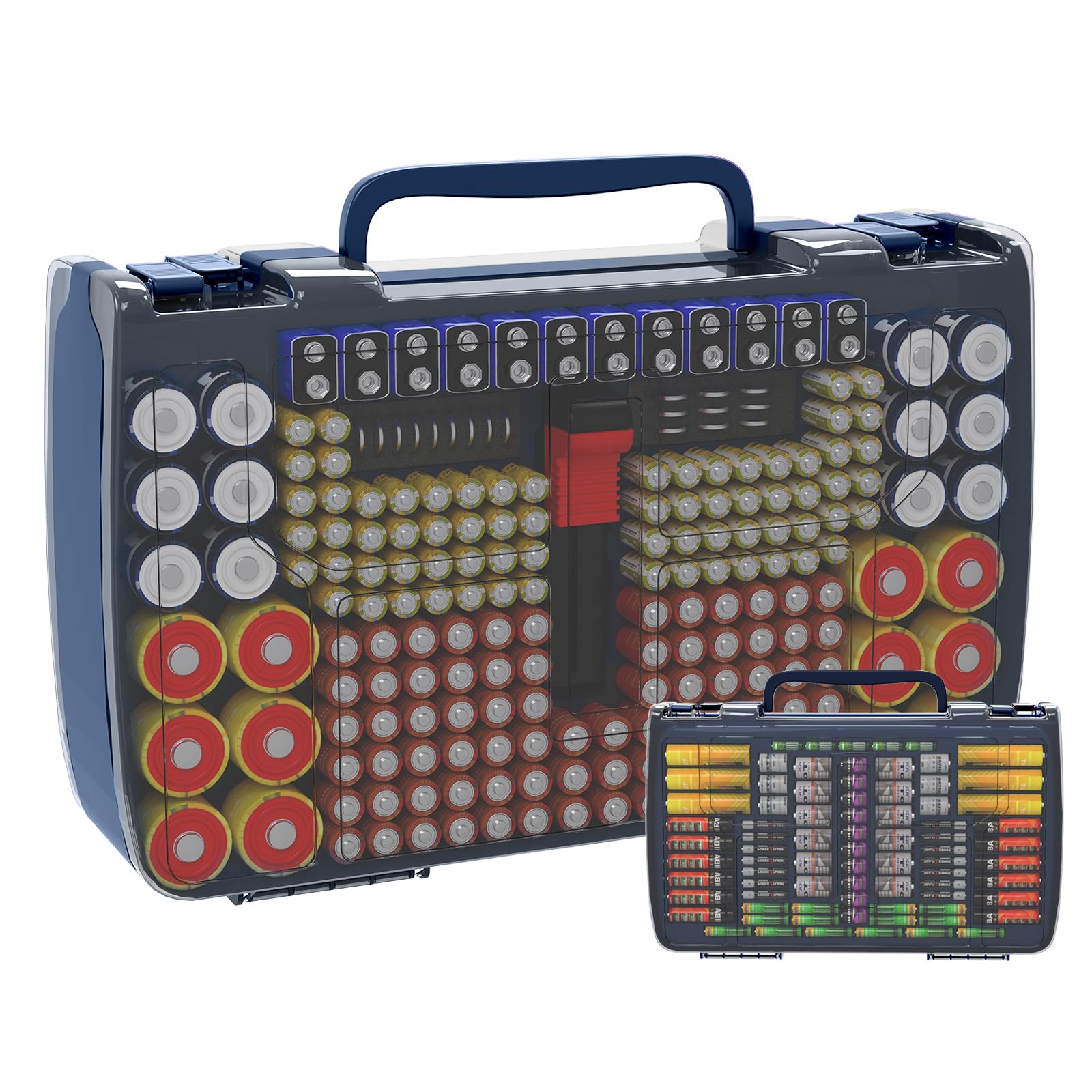 269 Slot Battery Organizer Case with Tester – Heavy Duty Storage Box for AA, AAA, 9V and More