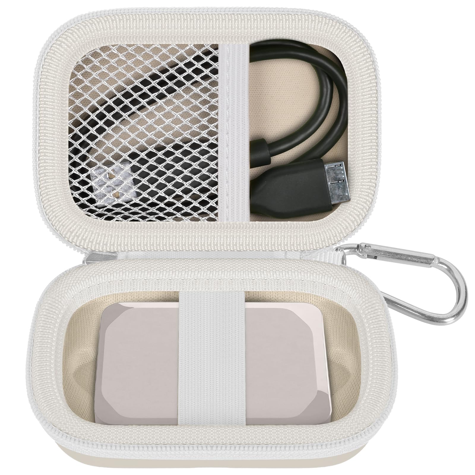 Hard Carrying Case for Crucial X10/X9 Pro Portable SSD–Shockproof External SSD Storage Bag with Mesh Pocket