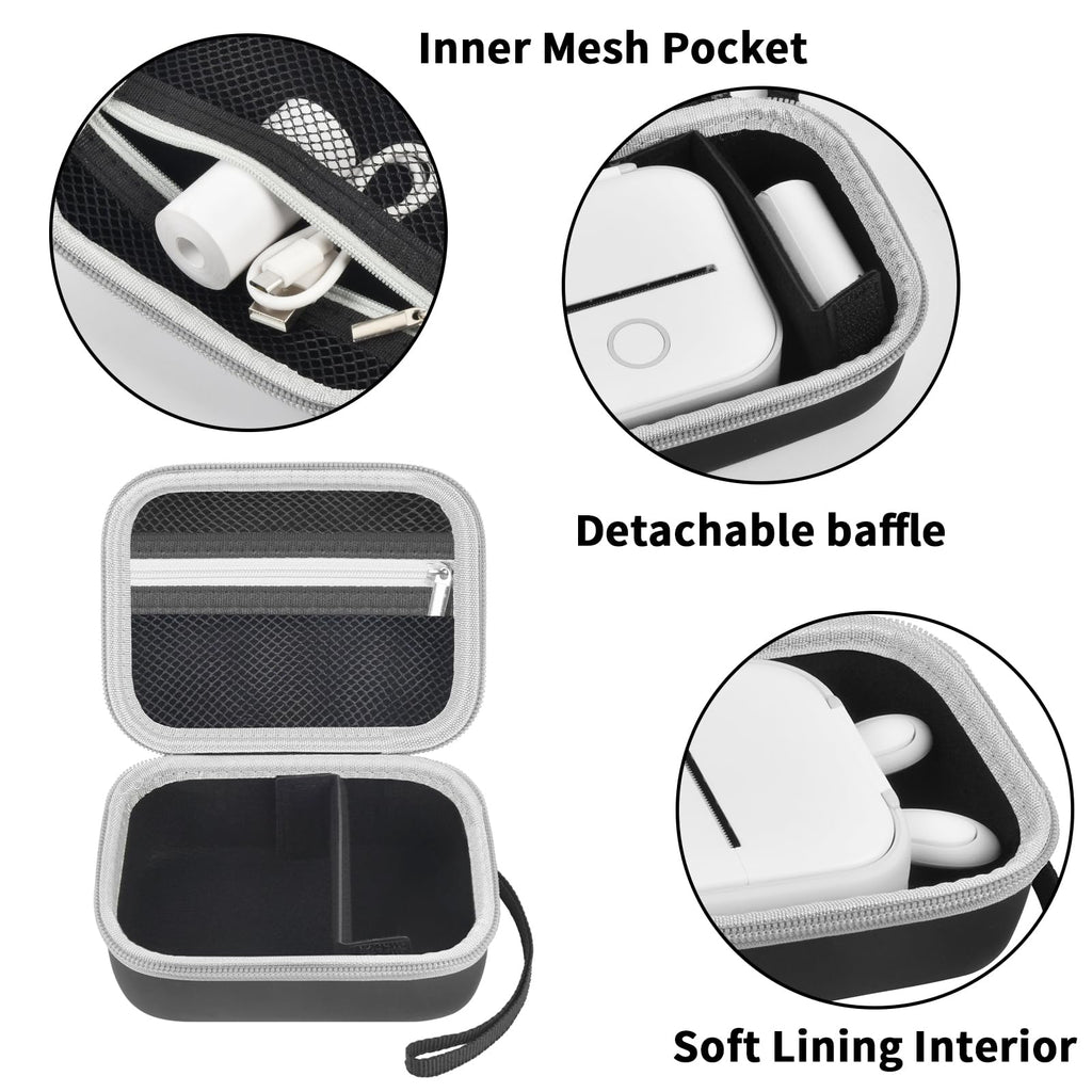 Label Maker Case for Memoking T02 and Phomemo M02 Mini Printer Storage