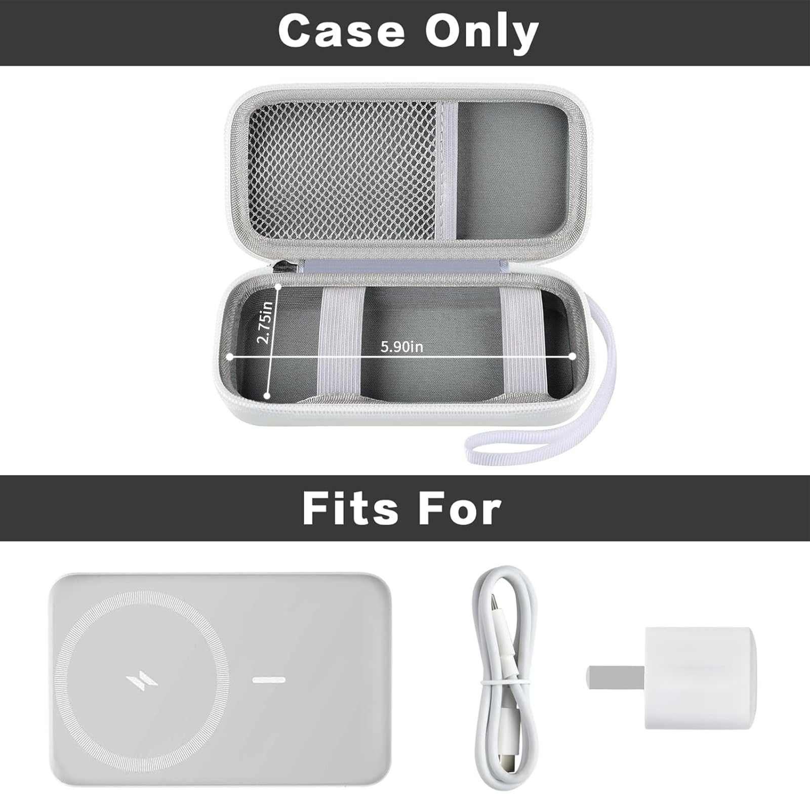 MagSafe Power Bank Carrying Case for Anker 633/622/621/321 Magnetic Battery – Shockproof Travel Storage Organizer