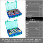 269 Slot Battery Organizer Case with Tester – Heavy Duty Storage Box for AA, AAA, 9V and More