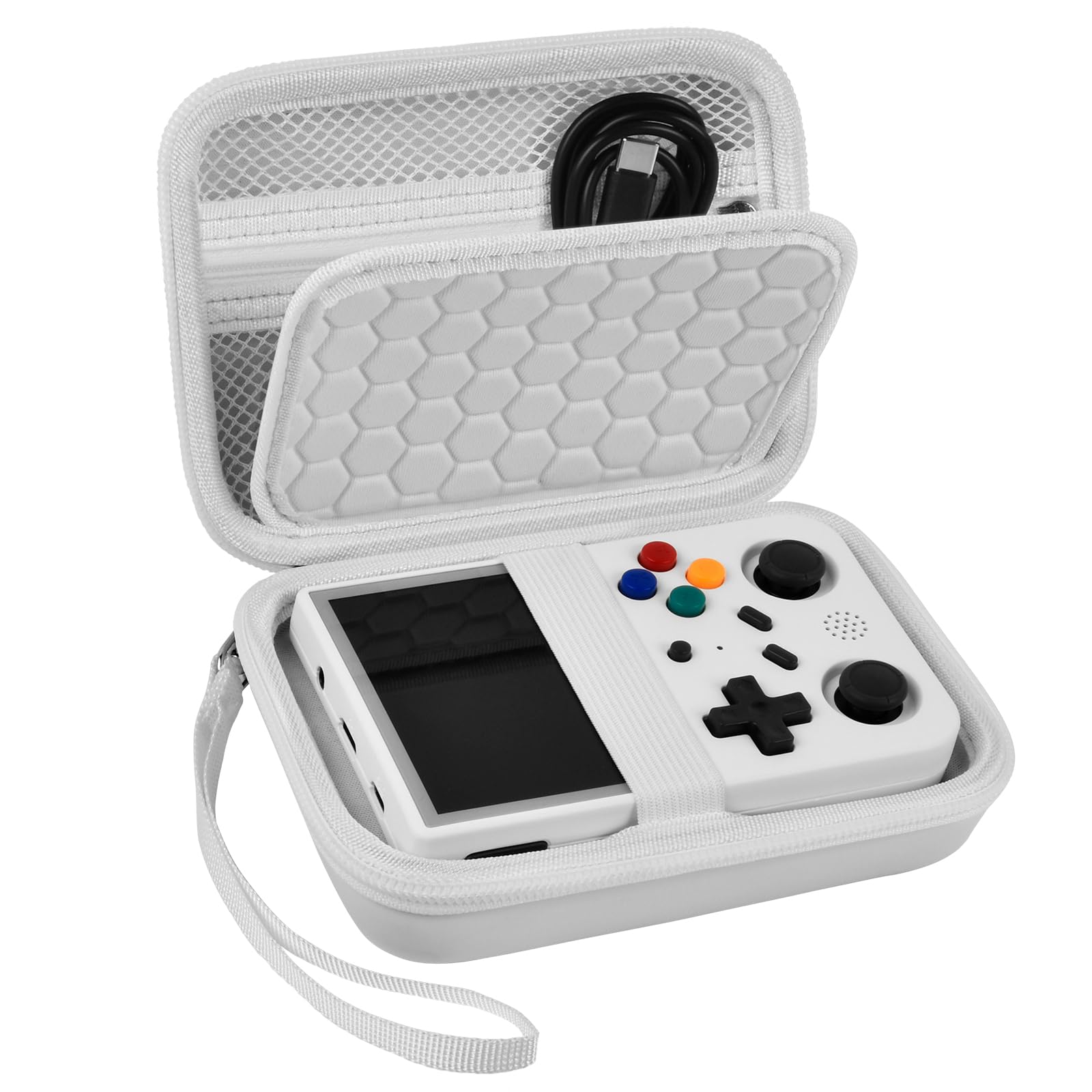 Retro Handheld Console Carrying Case for R36S / RG353V / RG353VS – Shockproof Travel Storage Bag