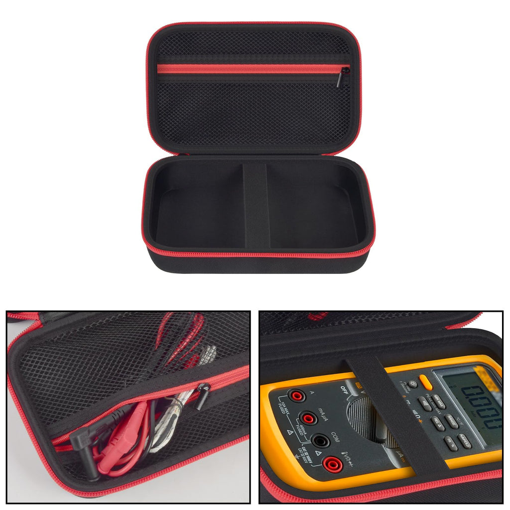 Hard Carrying Case for Fluke Digital Multimeter – Protective Travel Organizer for Meter and Test Leads