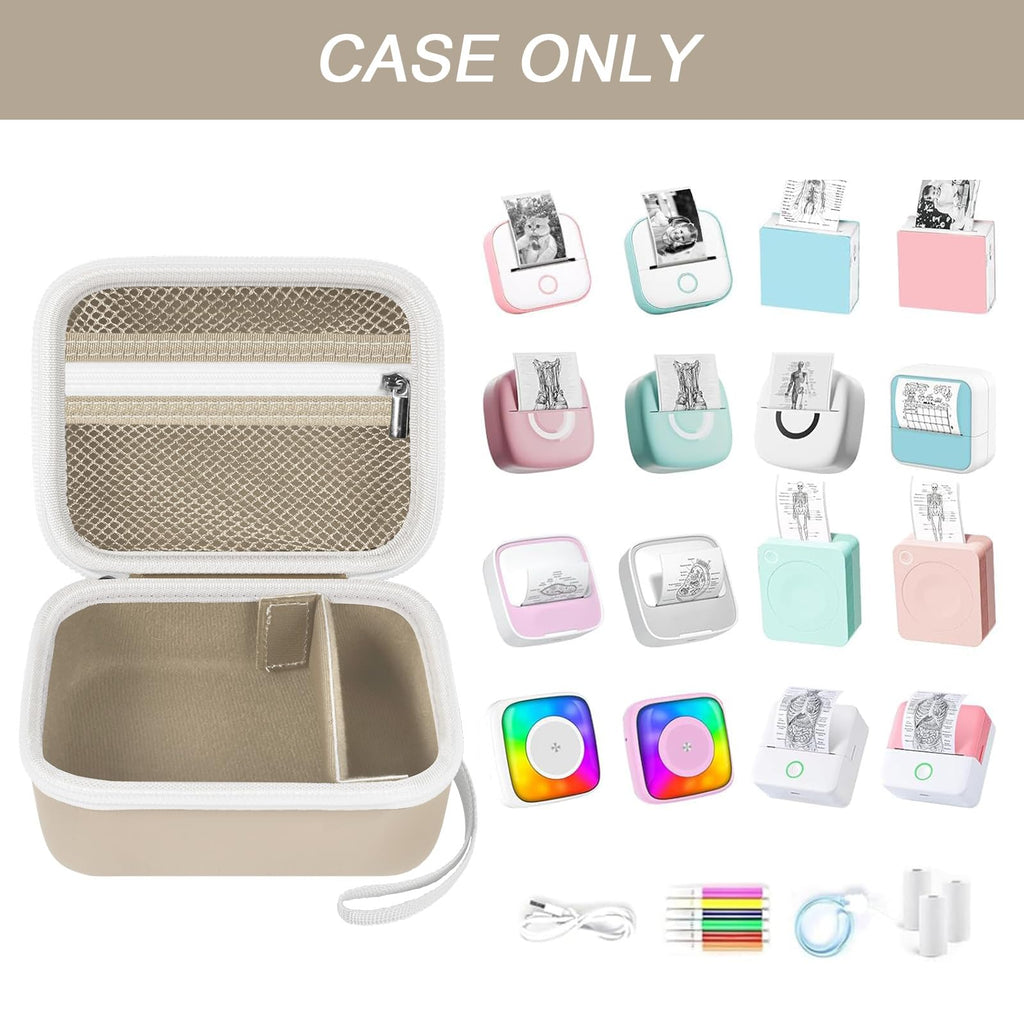 Label Maker Case for Memoking T02 and Phomemo M02 Mini Printer Storage