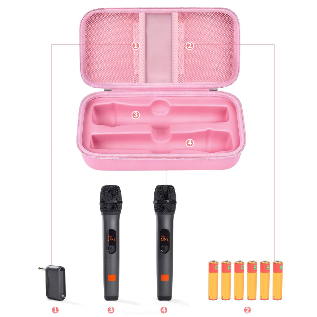 JBL Wireless Microphone Case – Shockproof Hard Shell Travel Bag For Dual Mics and Accessories
