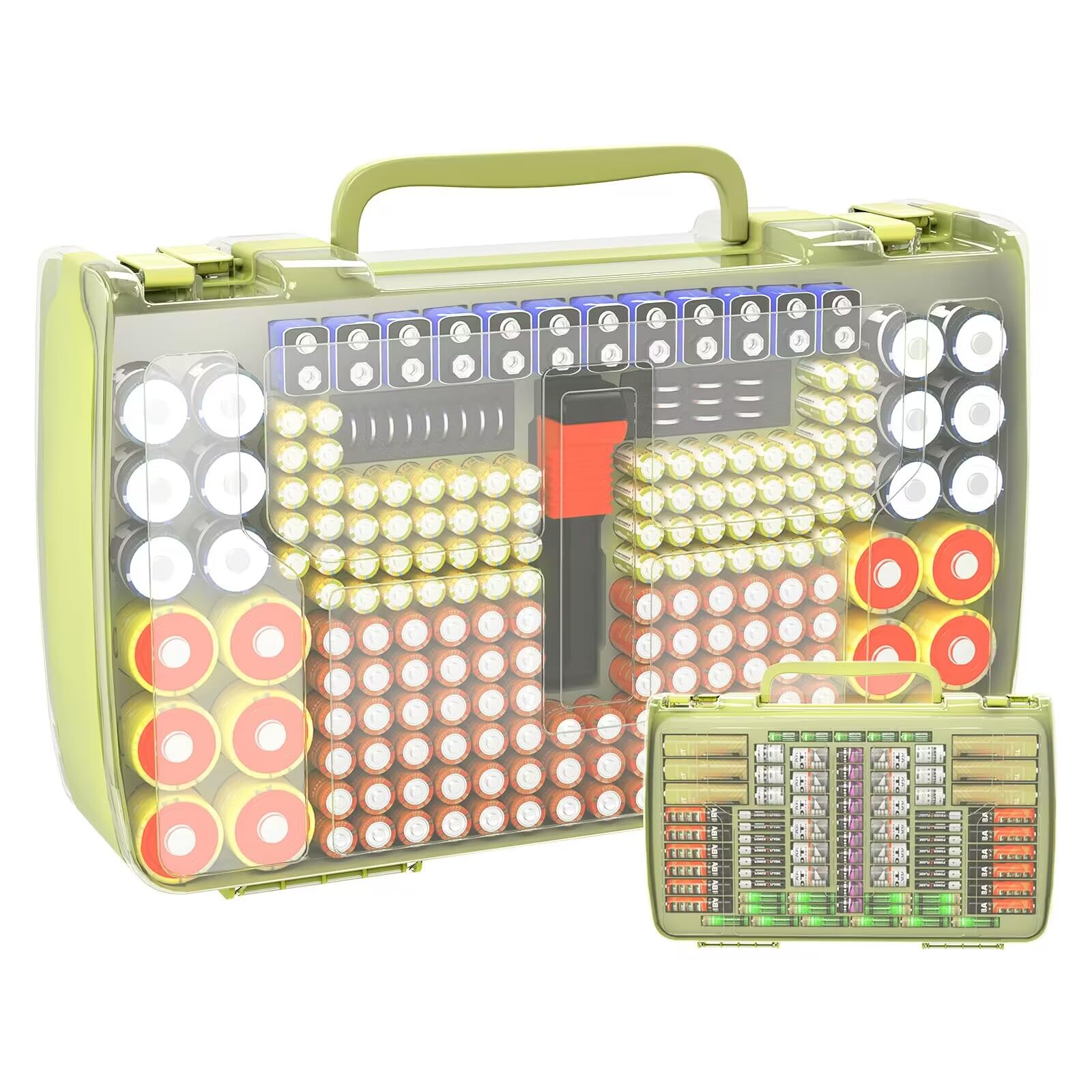 269 Slot Battery Organizer Case with Tester – Heavy Duty Storage Box for AA, AAA, 9V and More