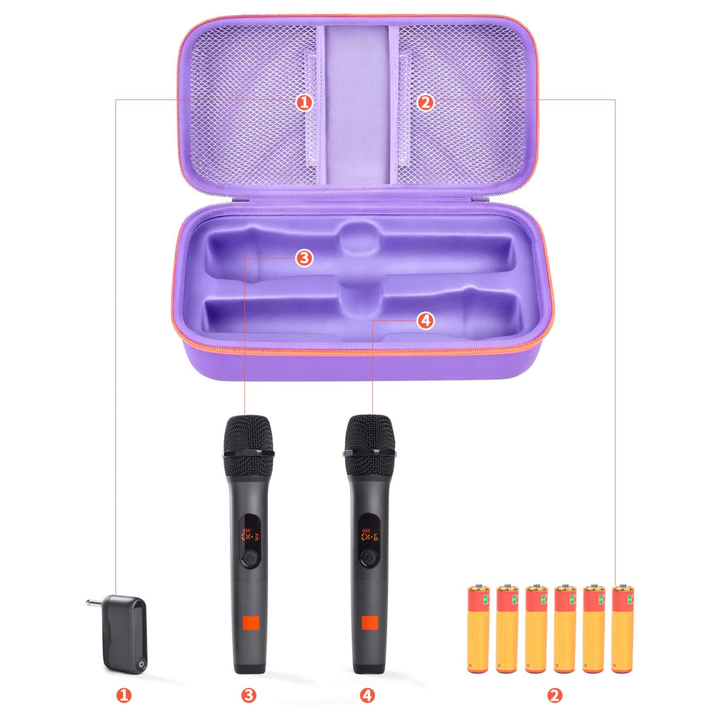 JBL Wireless Microphone Case – Shockproof Hard Shell Travel Bag For Dual Mics and Accessories
