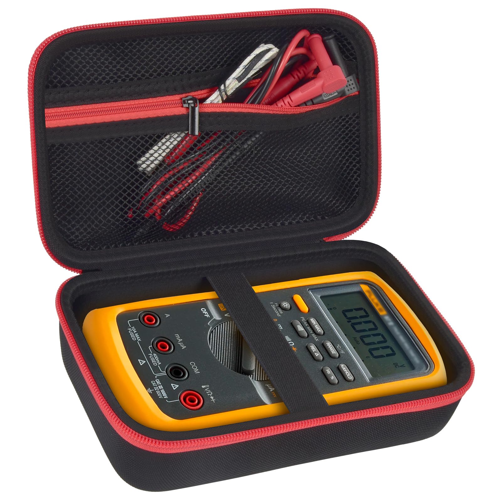 Hard Carrying Case for Fluke Digital Multimeter – Protective Travel Organizer for Meter and Test Leads