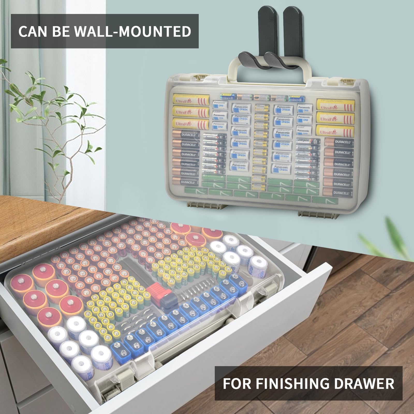 269 Slot Battery Organizer Case with Tester – Heavy Duty Storage Box for AA, AAA, 9V and More