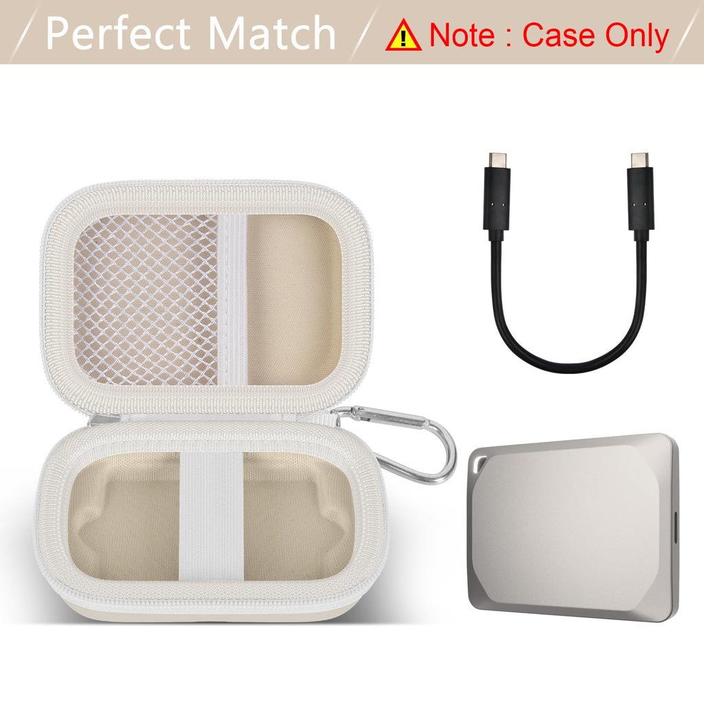Hard Carrying Case for Crucial X10/X9 Pro Portable SSD–Shockproof External SSD Storage Bag with Mesh Pocket