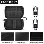 Portable SSD Case and Travel Organizer for 1TB/2TB/4TB Samsung T9/T7 External Drive